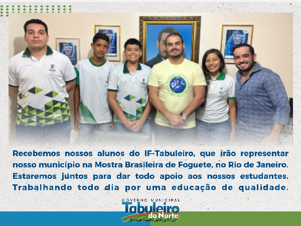 Alunos do IF-Tabuleiro irão representar nosso município na Mostra Brasileiro de Foguete, no Rio de Janeiro.