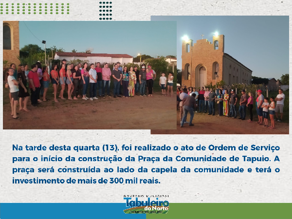 Ordem de Serviço da Praça da Comunidade de Tapuio